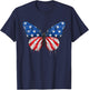 Butterfly USA Flag 4th of July Girl US T-Shirt - T-Shirt | Navy