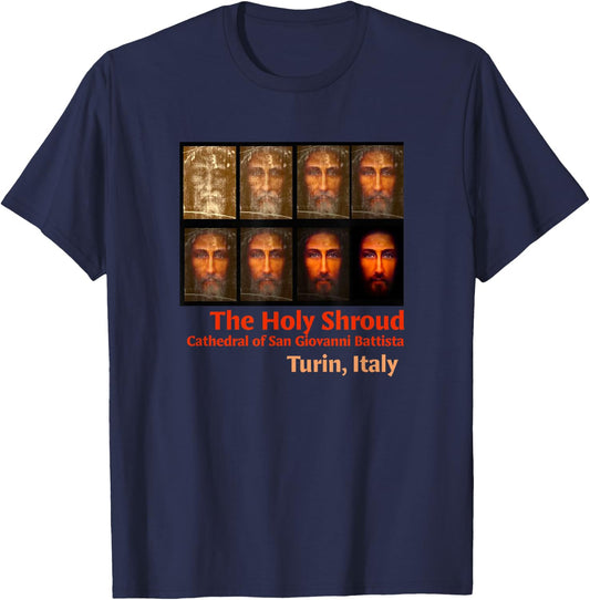 Shroud of Turin The Holy Face of Jesus Test Phases T-Shirt - T-Shirt | Navy