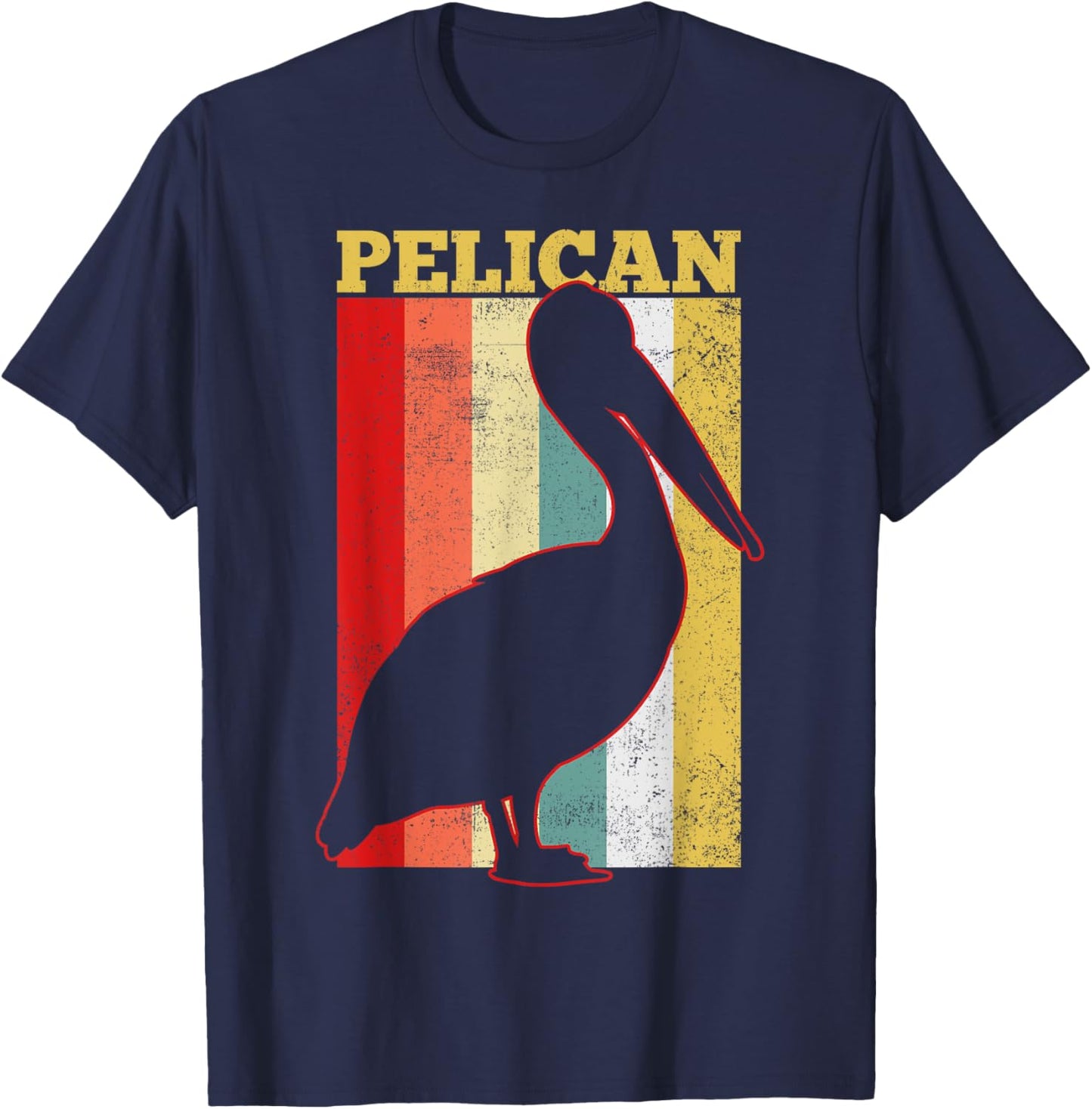 Pelican Bird Vintage Gift T-Shirt - T-Shirt | Navy