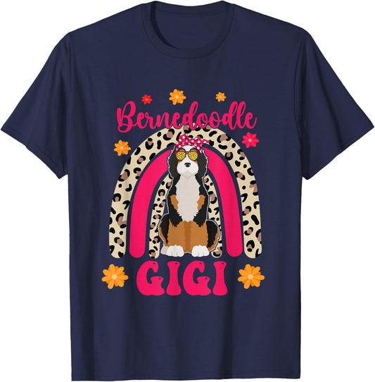 Bernedoodle Gigi Cute Bernedoodle Sunglasses Mother's Day T-Shirt - T-Shirt | Navy