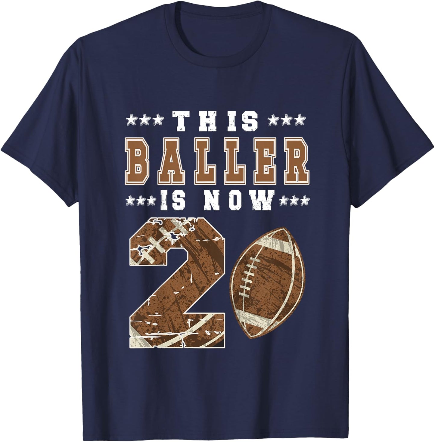 Kids 2nd Birthday Party Football Boy Two Year Old Football Player T-Shirt - T-Shirt | Navy