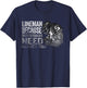 Lineman Because Quarterbacks Heroes Need American Football T-Shirt - T-Shirt | Navy