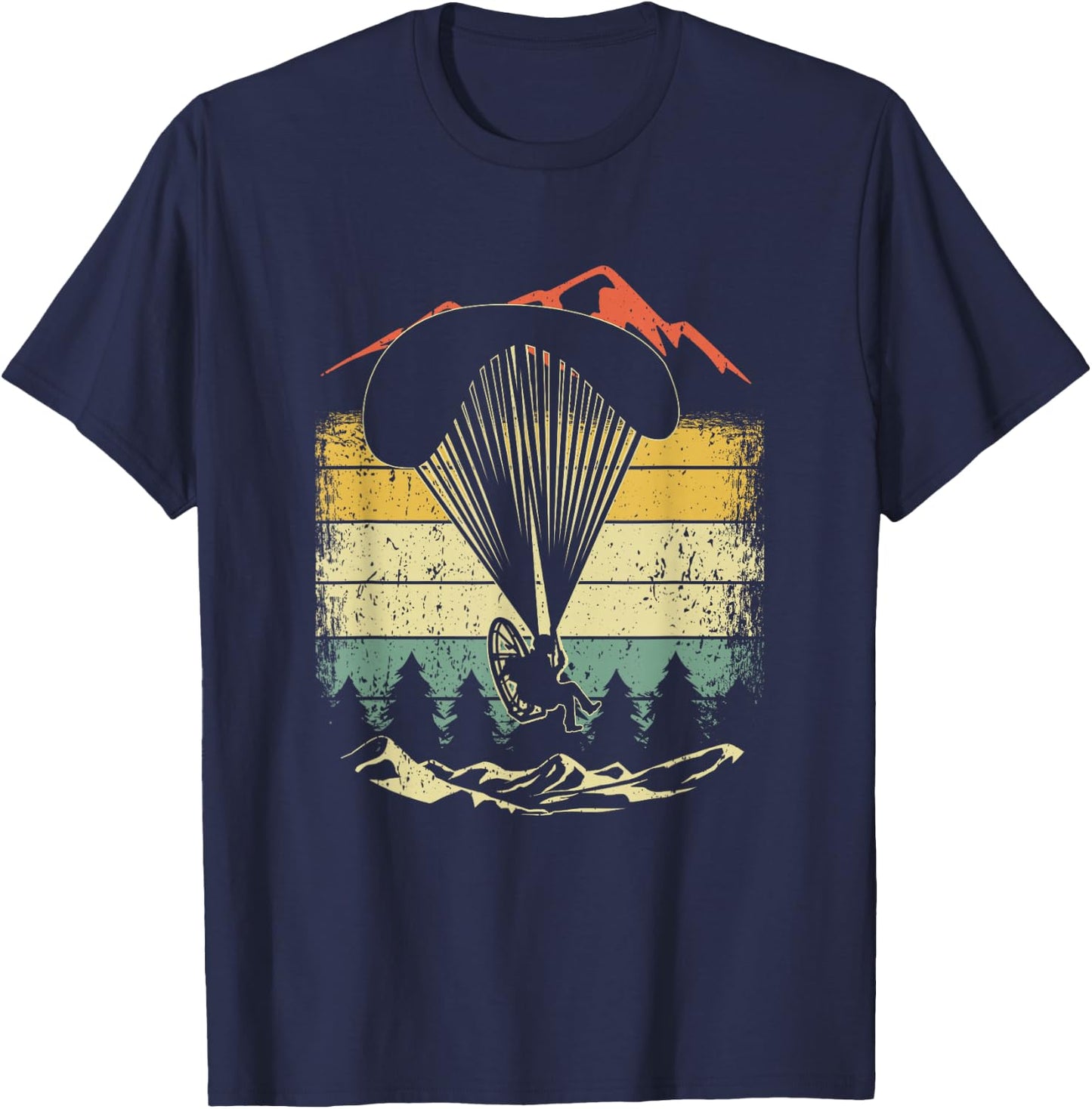 Retro Vintage Paraglider Parachute Parachute Paramotor T-Shirt - T-Shirt | Navy