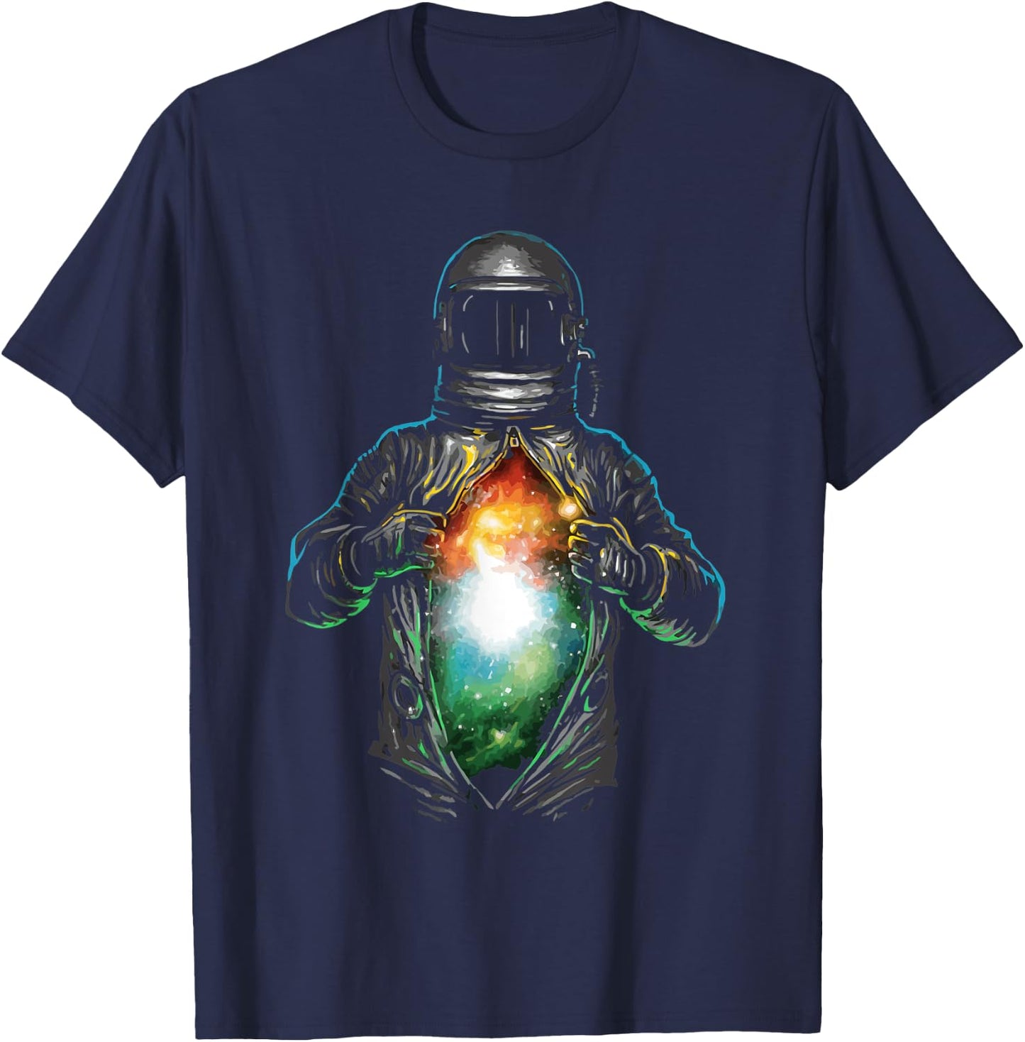Solar Space System Planets Cosmic inside astronaut T-Shirt - T-Shirt | Navy