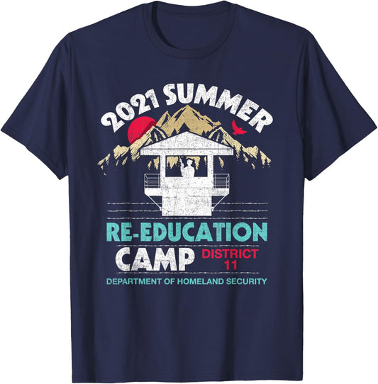 2021 Summer Re-Education Camp Department Homeland Security T-Shirt - T-Shirt | Navy