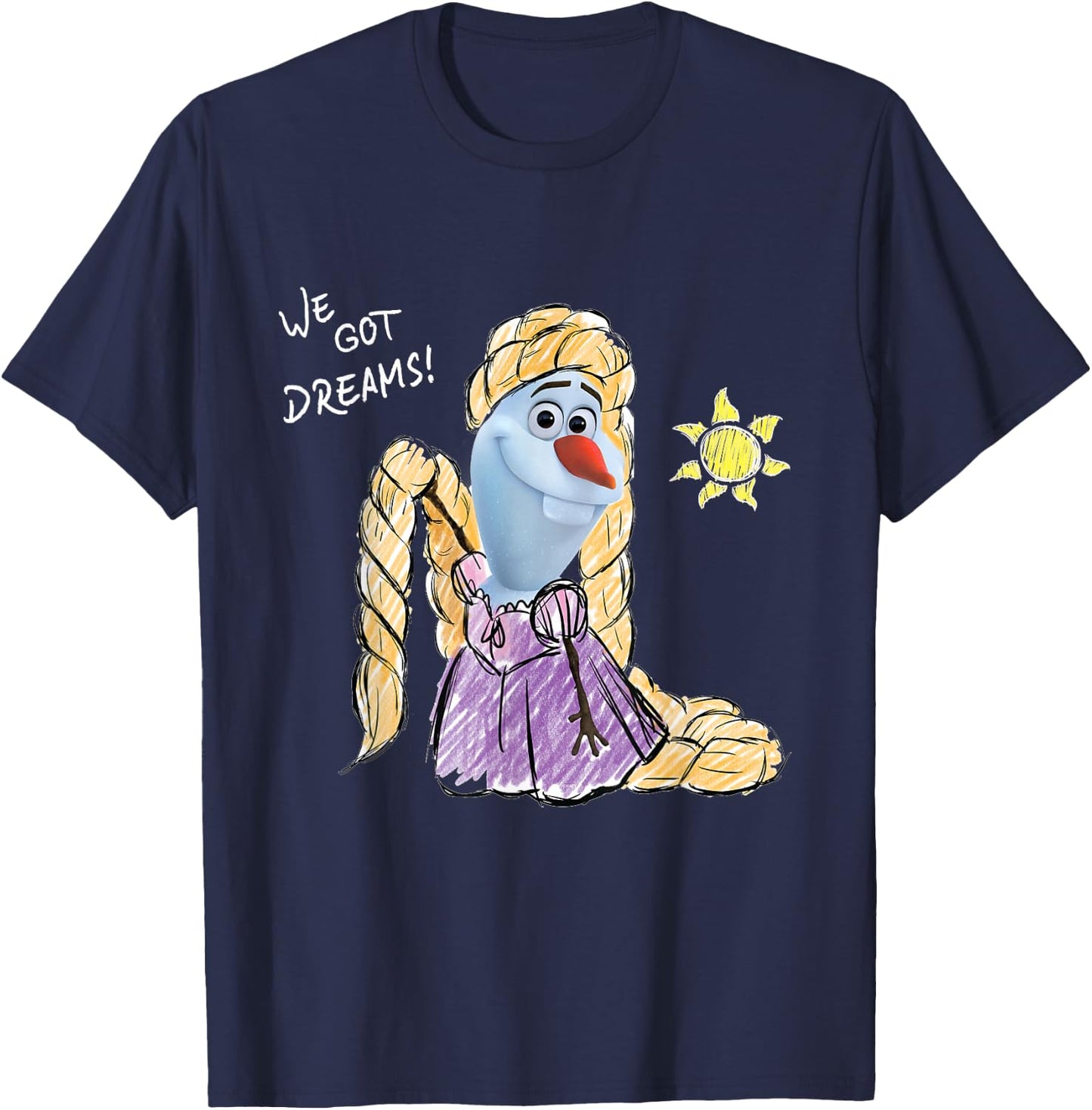 Disney Olaf Presents Tangled Rapunzel We Got Dreams T-Shirt - T-Shirt | Navy