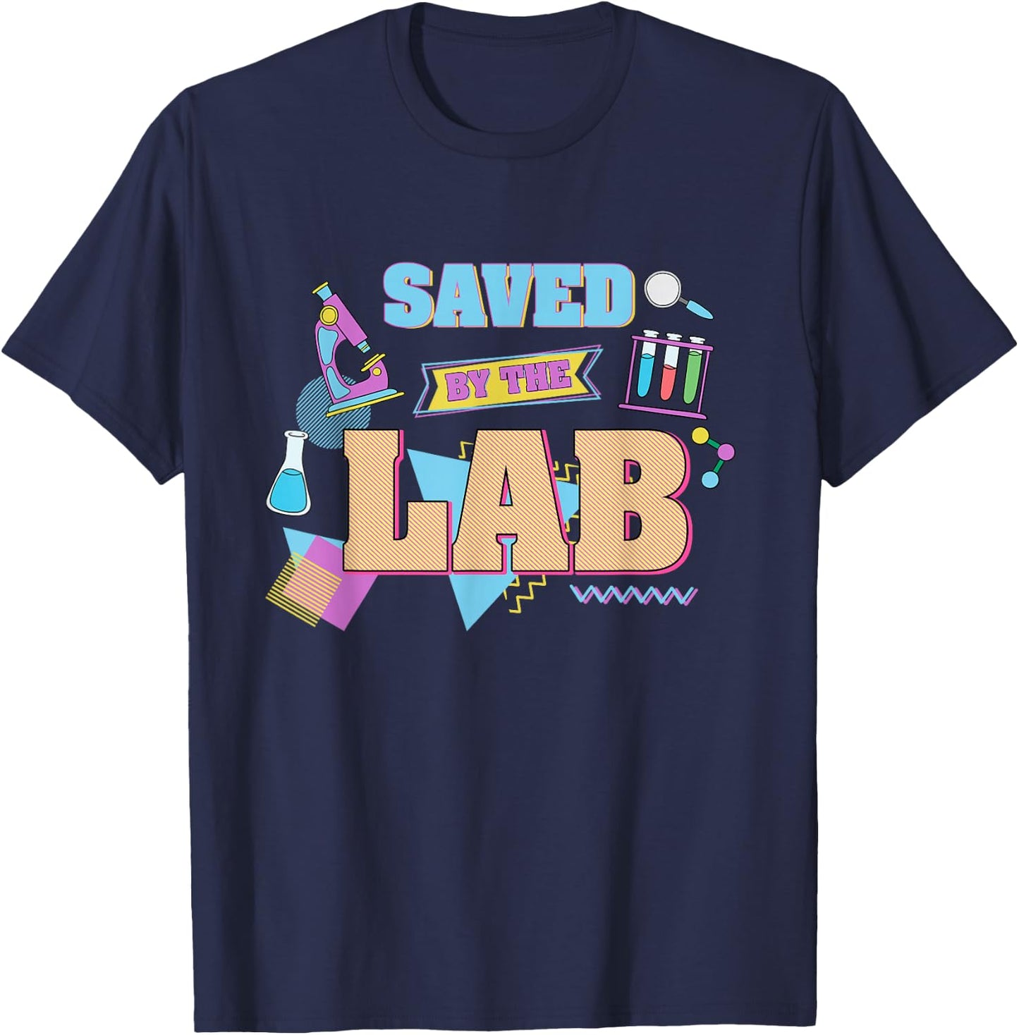 Retro Lab Week Medical Laboratory Tech Saved By The Lab T-Shirt - T-Shirt | Navy