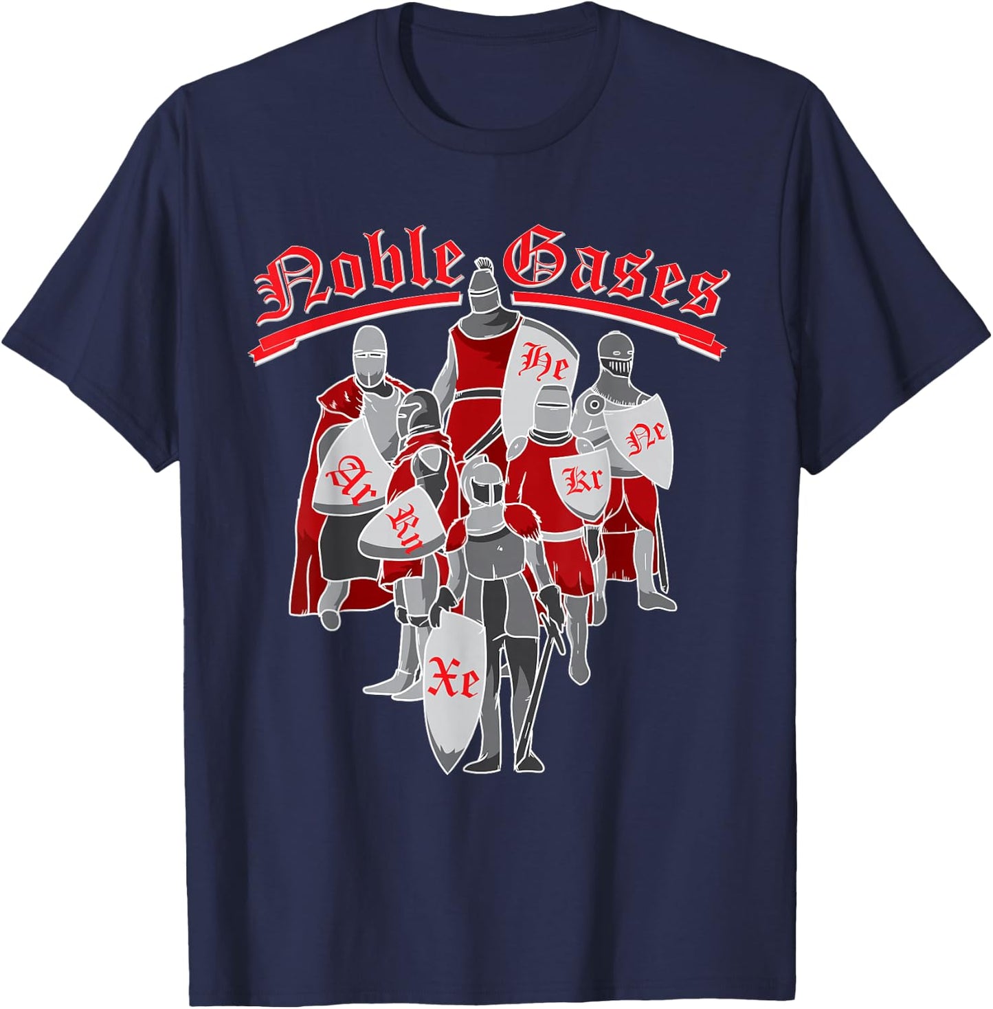 Funny Noble Gases Science Loving Men, Women, Girls and Boys T-Shirt - T-Shirt | Navy
