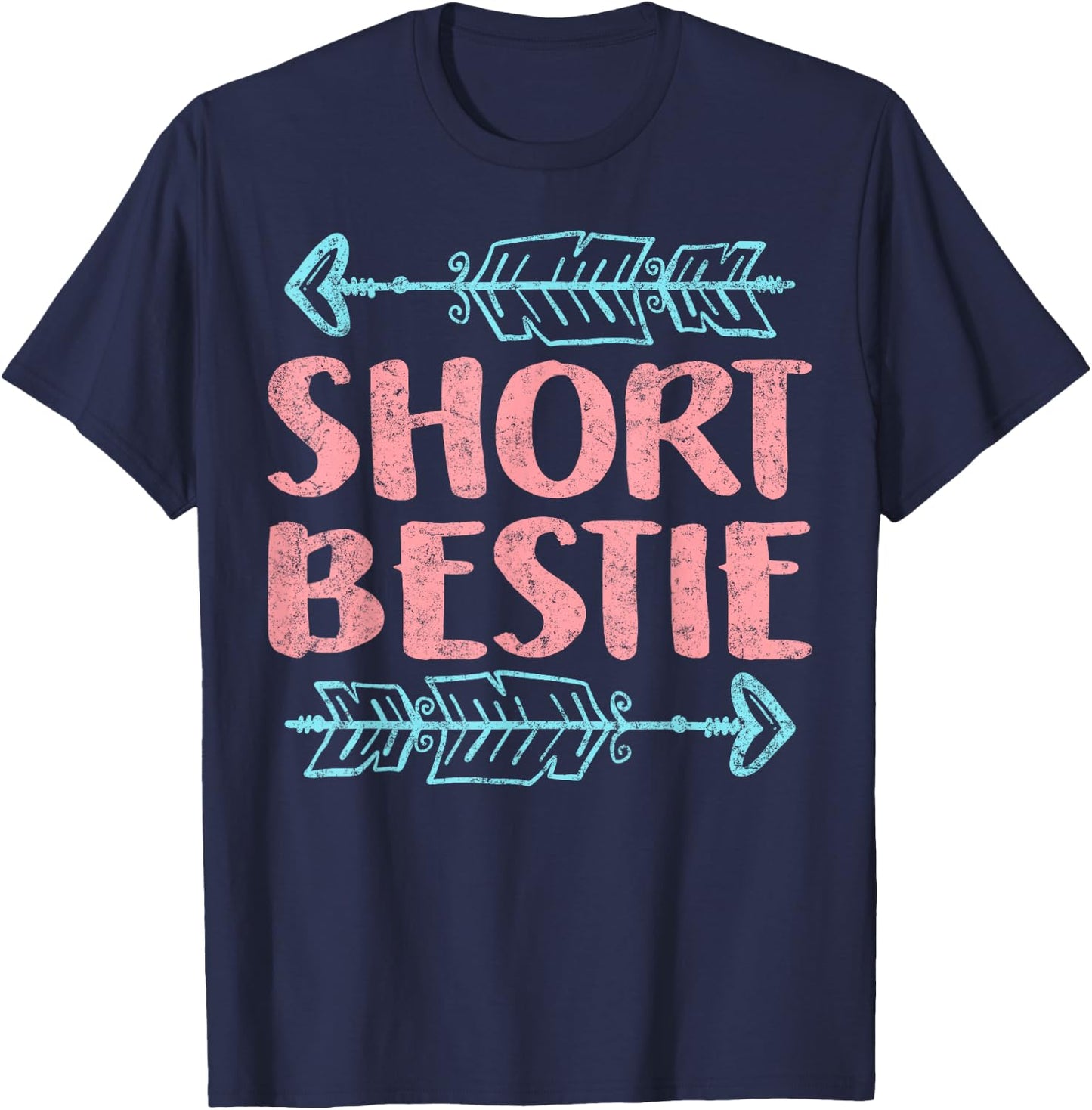 Best Friends Matching Tall Short Bestie Birthday BFF Besties T-Shirt - T-Shirt | Navy