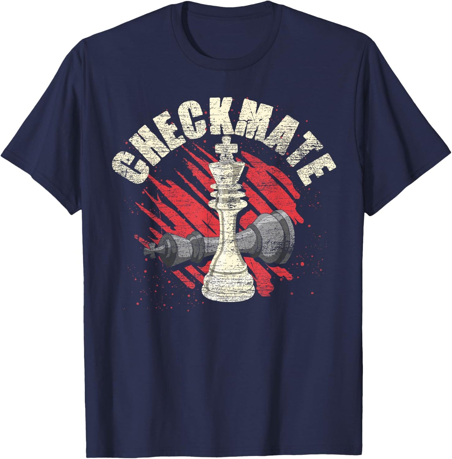 Chess Mat Chess Figure King Chess Player Board Game Chess T-Shirt - T-Shirt | Navy