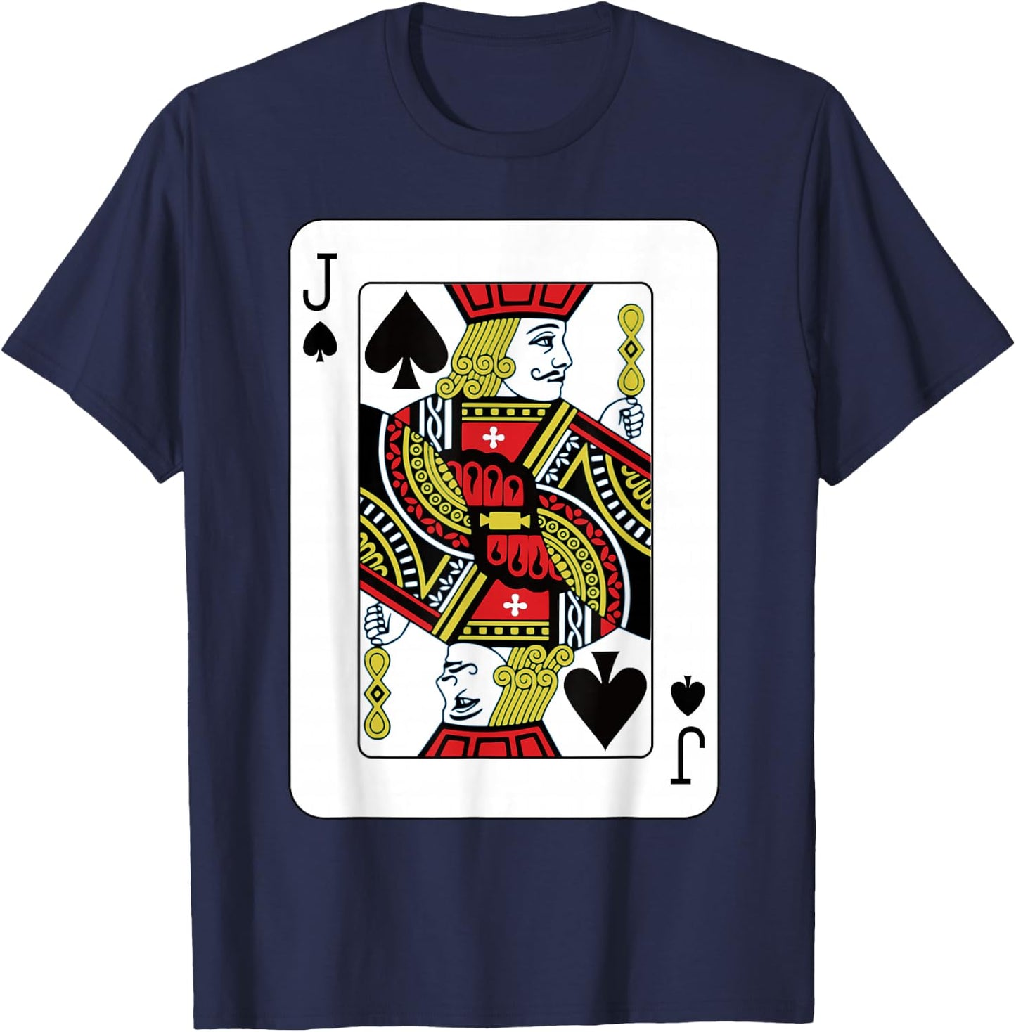 Jack Of The Spades Playing Card Poker T-Shirt - T-Shirt | Navy