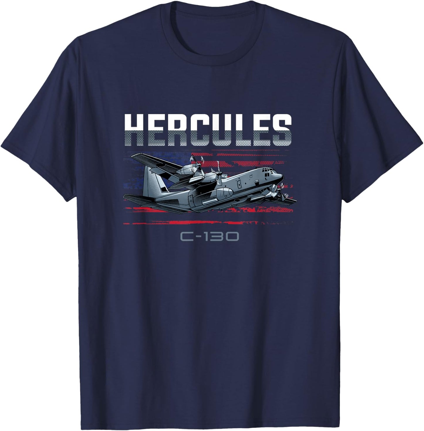 Cargo Warplane C-130 Hercules Military T-Shirt - T-Shirt | Navy