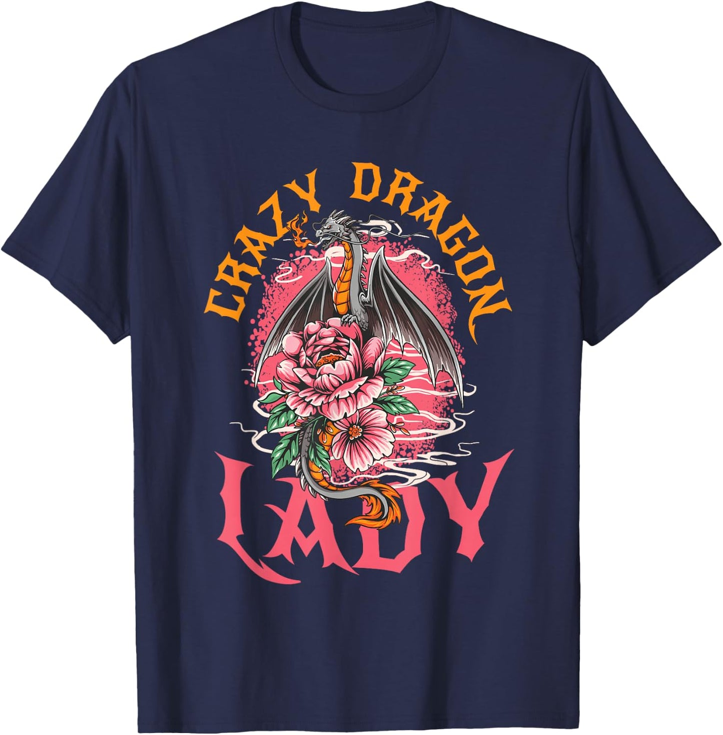 Crazy Dragon Lady T-Shirt - T-Shirt | Navy