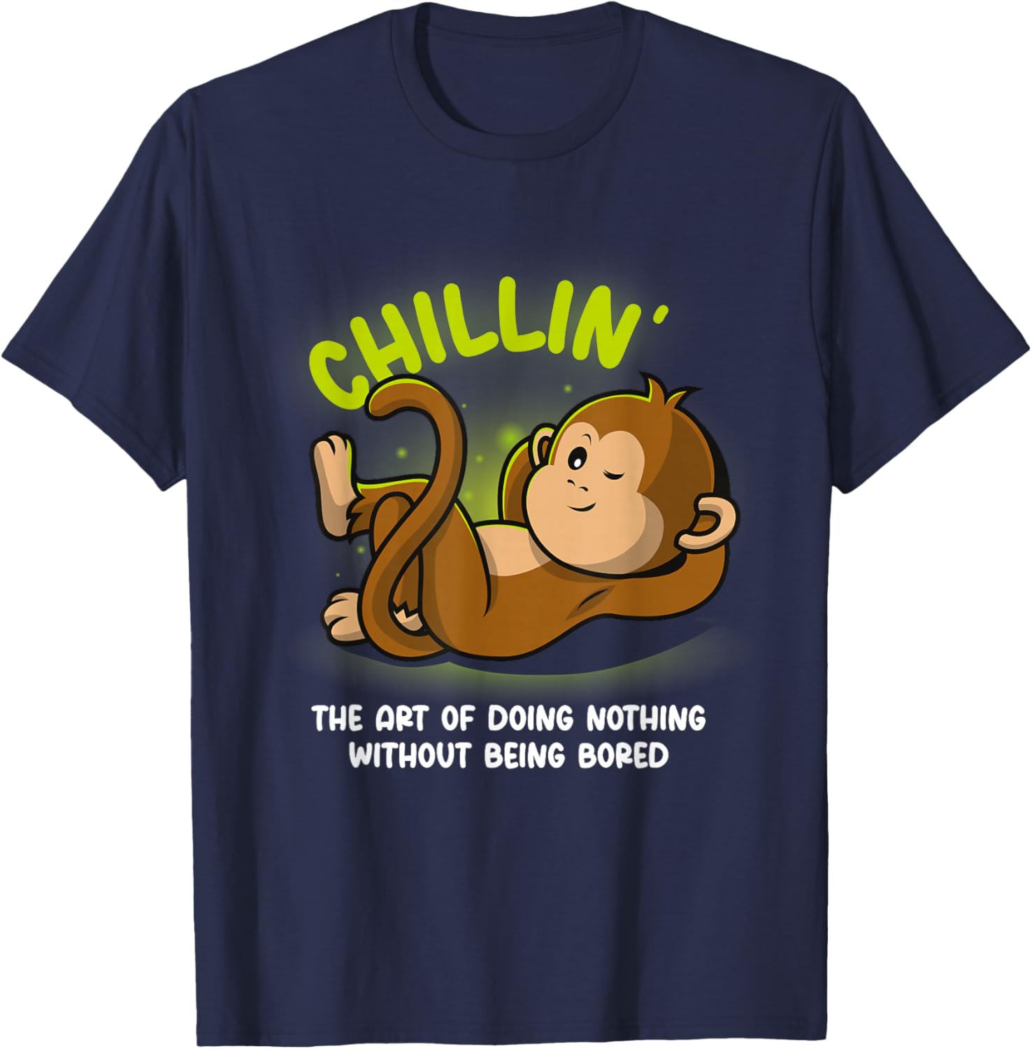Monkey Lover Chilling Chimp T-Shirt - T-Shirt | Navy