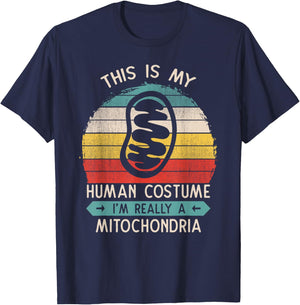 This Is My Human Costume Mitochondria Cell Biology Gift T-Shirt - T-Shirt | Navy