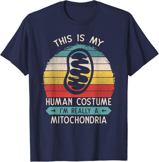 This Is My Human Costume Mitochondria Cell Biology Gift T-Shirt - T-Shirt | Navy