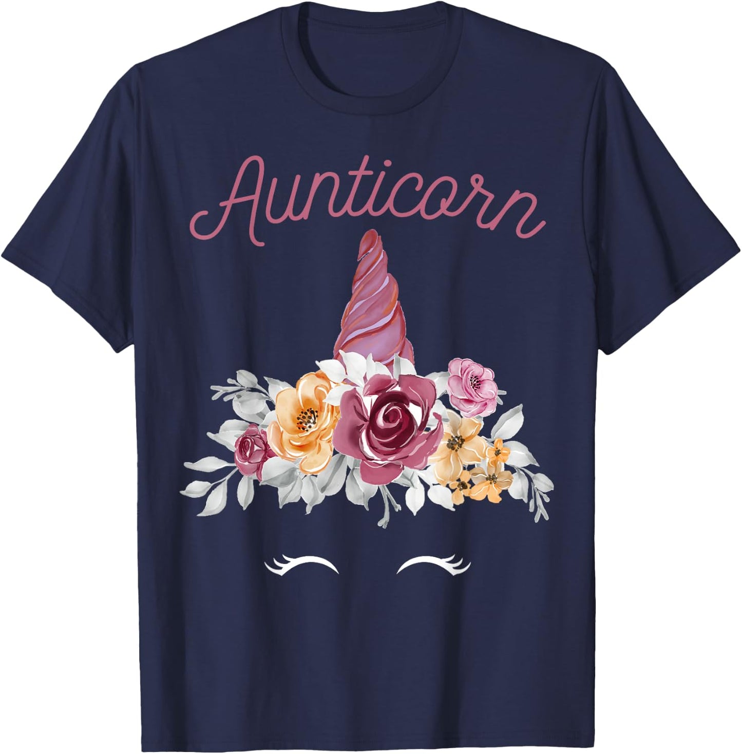 More Best Aunt & Auntie Presents Unicorn Aunt Black Women's Classic Fit Short Sleeve Small T-Shirt - T-Shirt | Navy