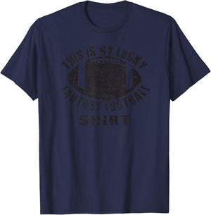 My Lucky Fantasy Football Shirt Vintage Football Season T-Shirt - T-Shirt | Navy