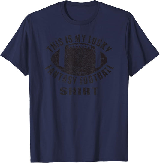 My Lucky Fantasy Football Shirt Vintage Football Season T-Shirt - T-Shirt | Navy