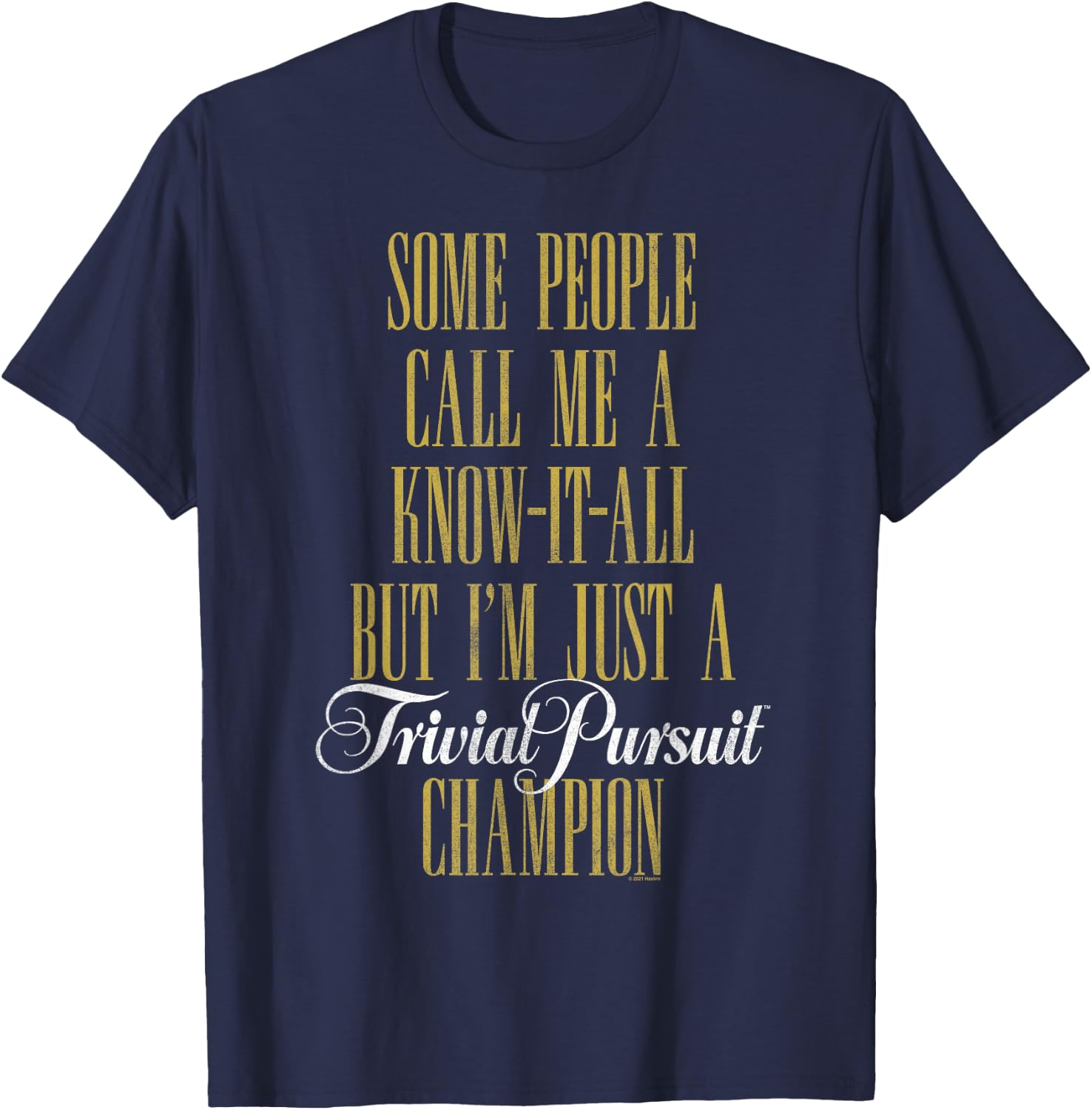 Trivial Pursuit Champion Know It All T-Shirt - T-Shirt | Navy