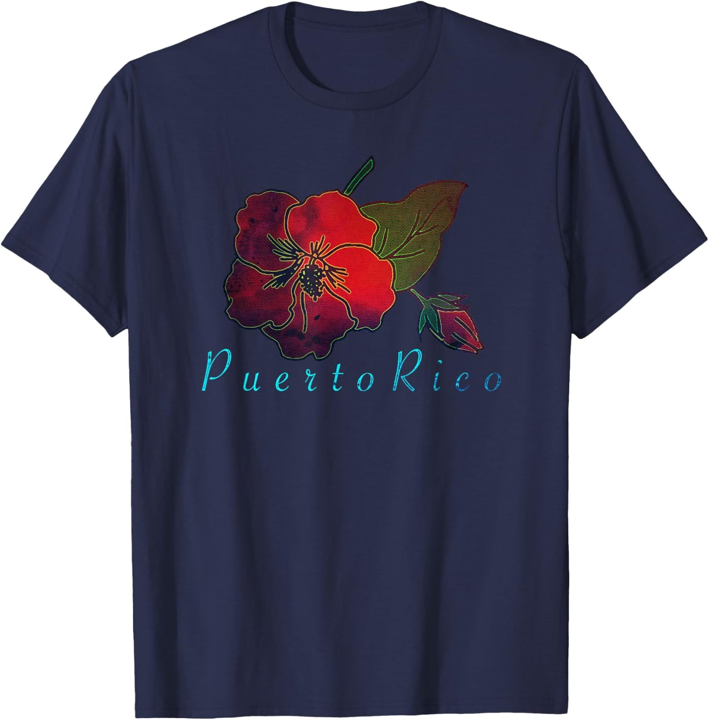 Flor de Maga Boricua Puerto Rico T-Shirt - T-Shirt | Navy