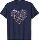 Under The Sea Life, Heart Design Ocean Animals, Plants Art T-Shirt - T-Shirt | Navy