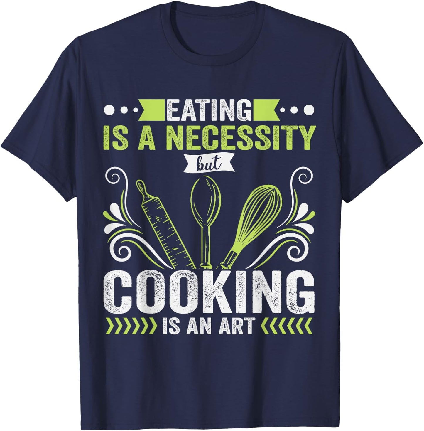 Gangster Chef Culinary Badass Mamas Cooking Is Necessity Art T-Shirt - T-Shirt | Navy