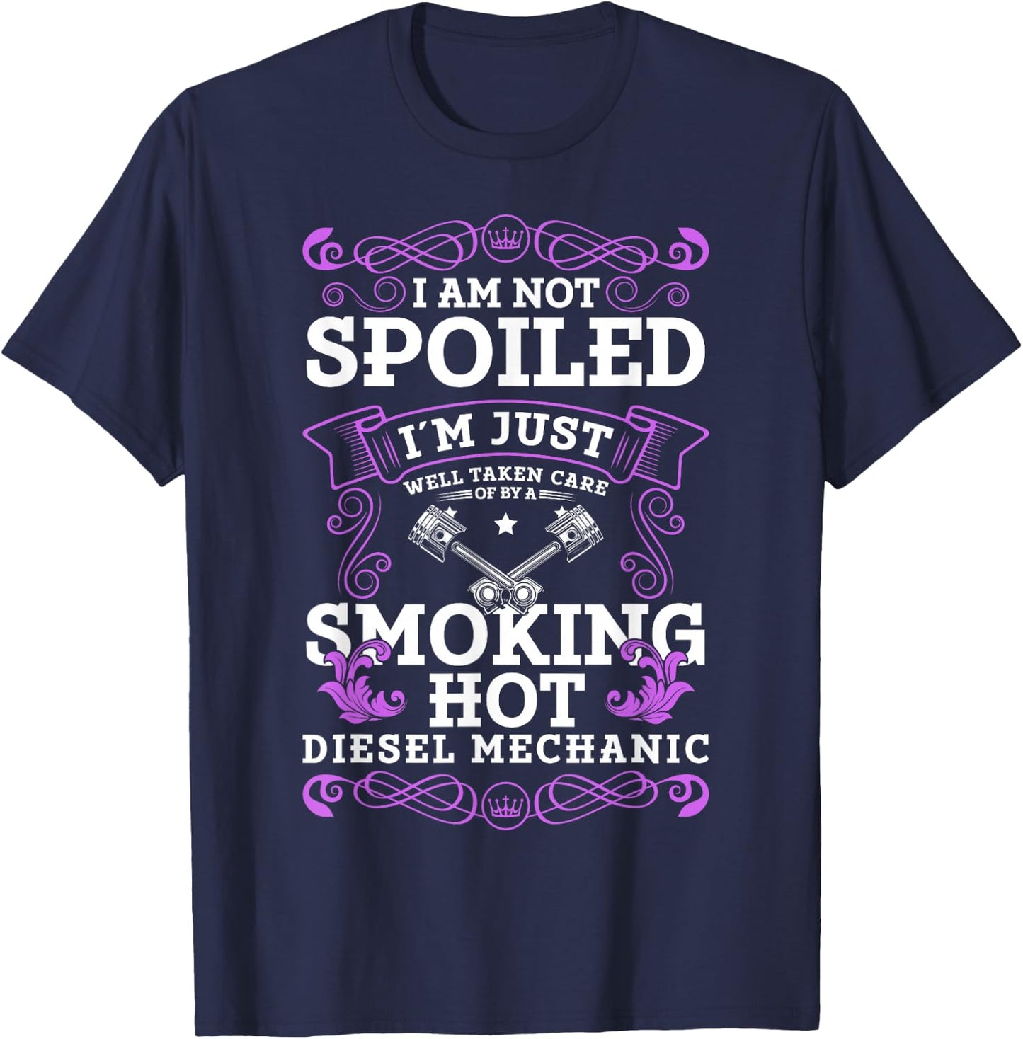 Diesel Mechanic Girlfriend Diesel Mechanic Woman T-Shirt - T-Shirt | Navy