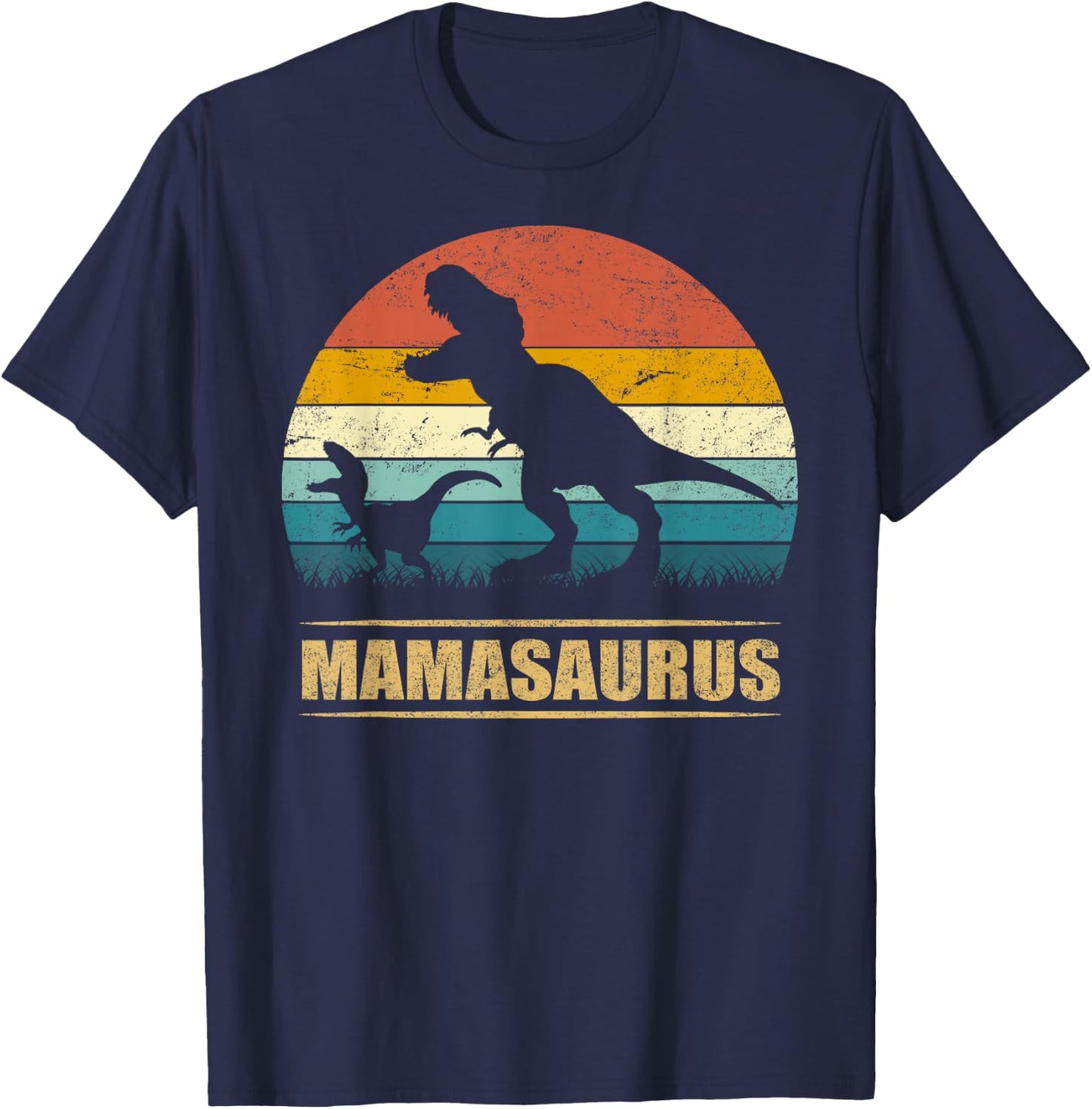 Mamasaurus T Rex Dinosaur Mama Saurus Funny T-Shirt - T-Shirt | Navy