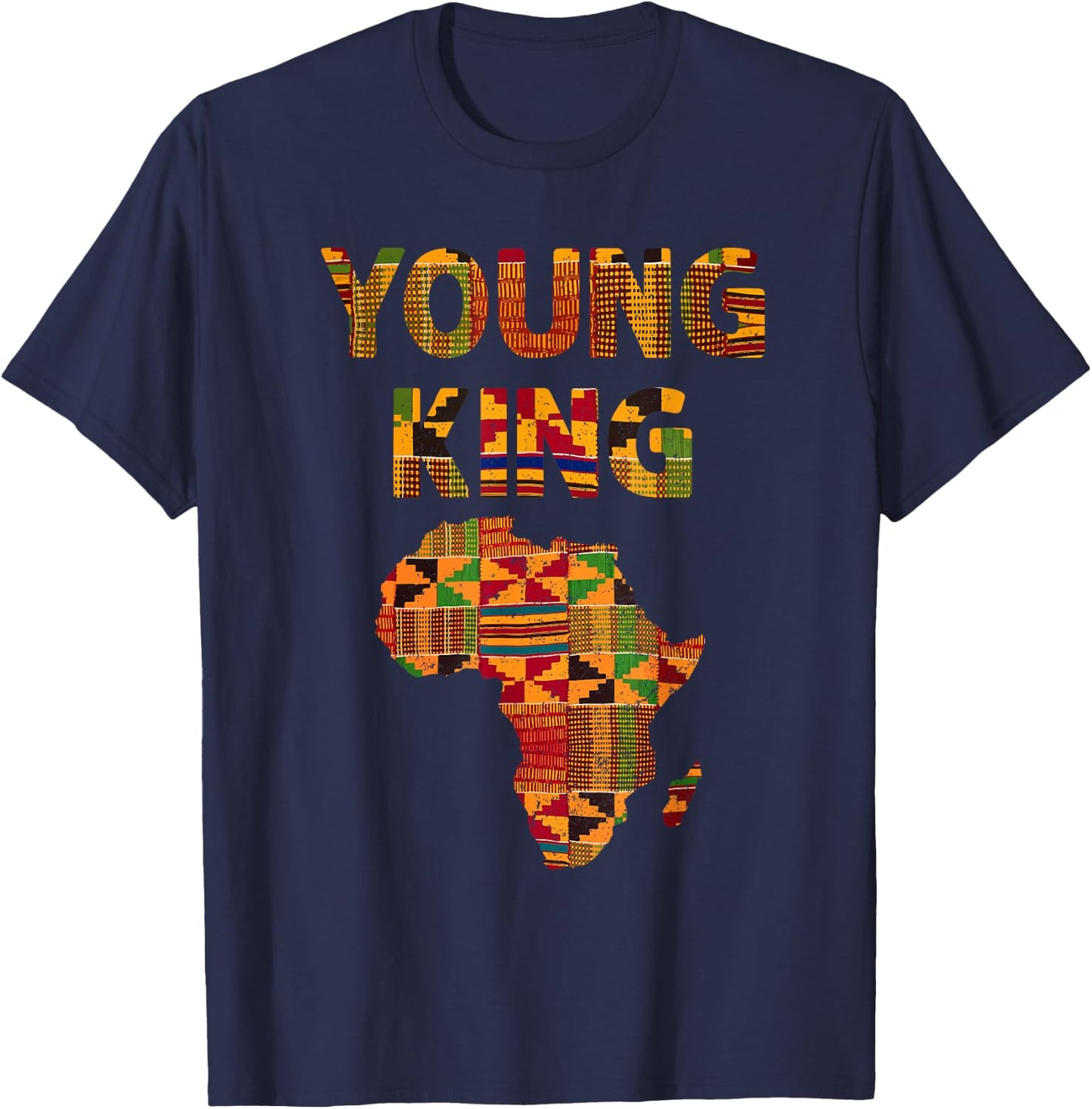 Cool African Kente Art Men Boys Kids African American Print Small T-Shirt - T-Shirt | Navy