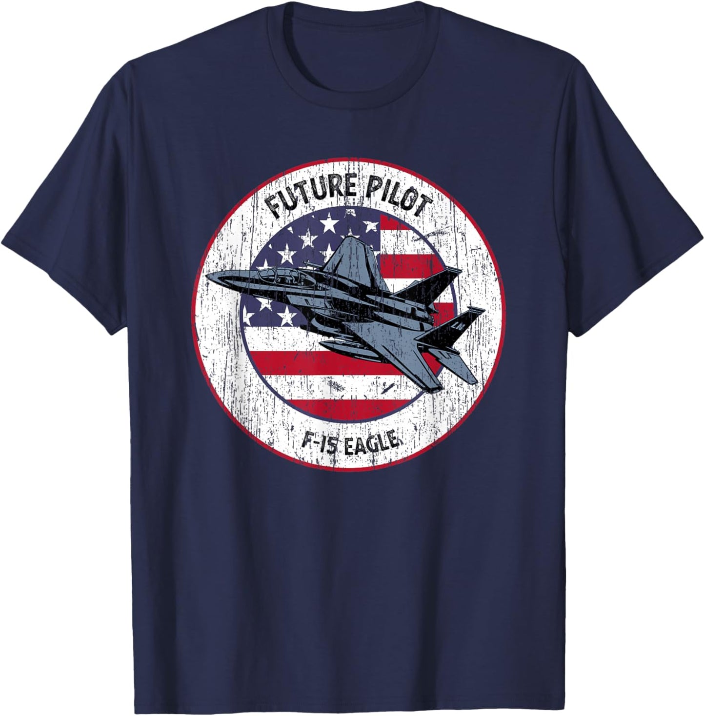 Future Pilot Fighter Jet Aircraft Airplane F-15 Eagle T-Shirt - T-Shirt | Navy