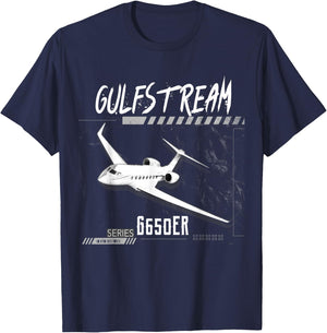 Light Gulfstreams G500 Legacy Aircraft T-Shirt - T-Shirt | Navy