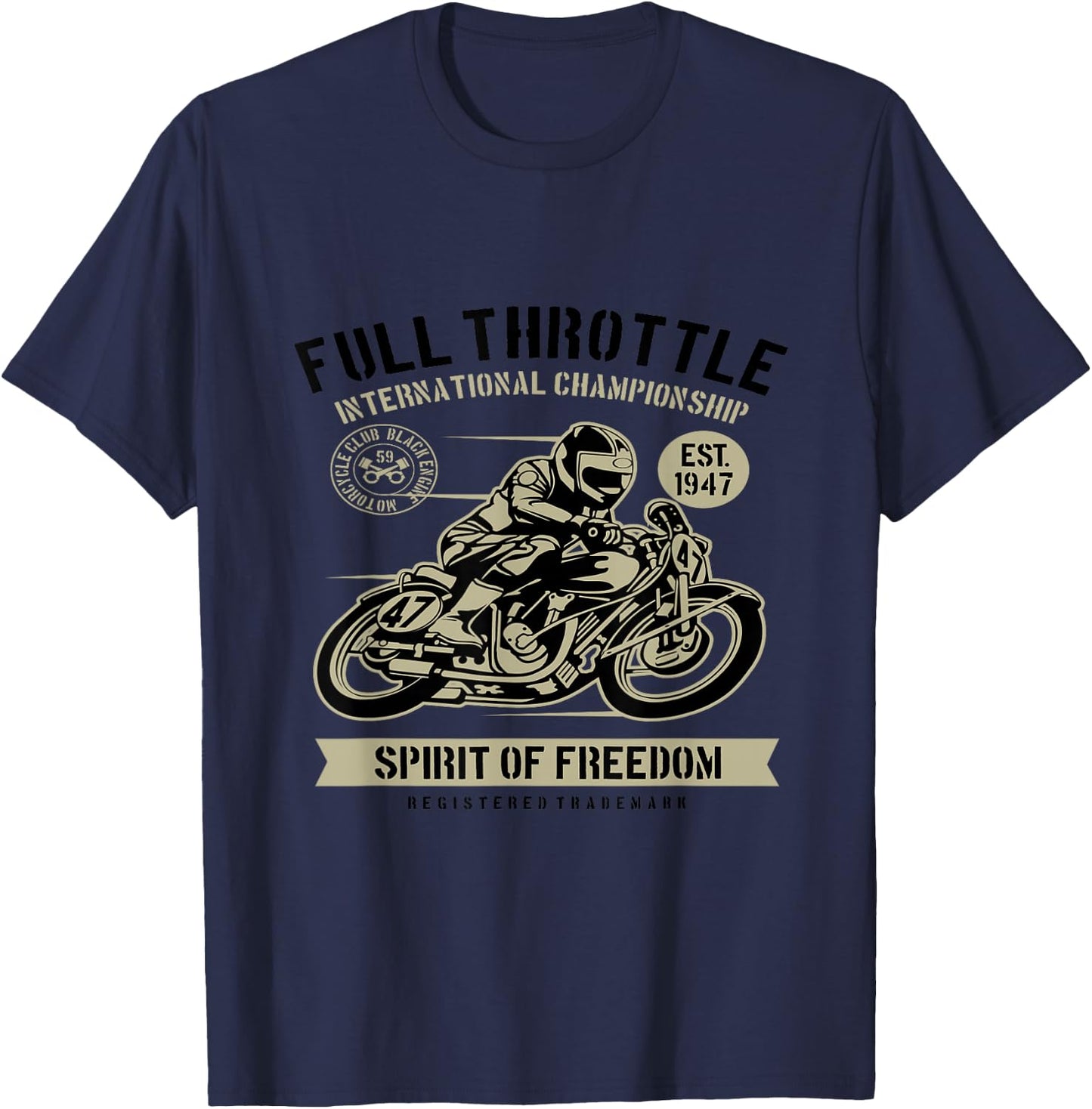Bike Full Throttle For Bikers T-Shirt - T-Shirt | Navy