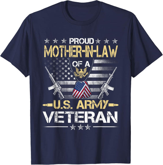Proud Mother-In-Law Of A U.S. Army Veteran Flag , Veterans T-Shirt - T-Shirt | Navy