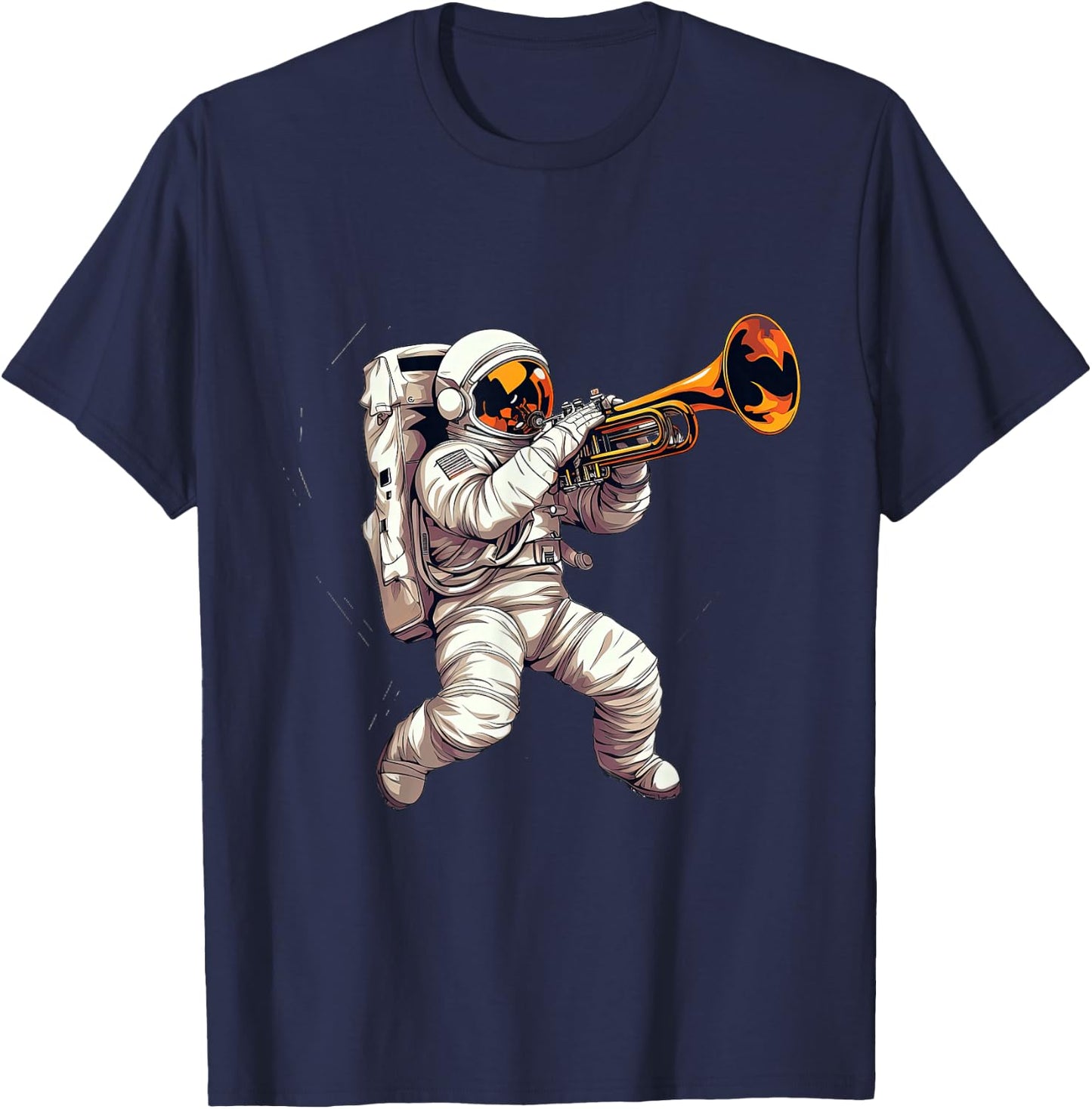 Astronaut Plays the Trumpet T-Shirt - T-Shirt | Navy