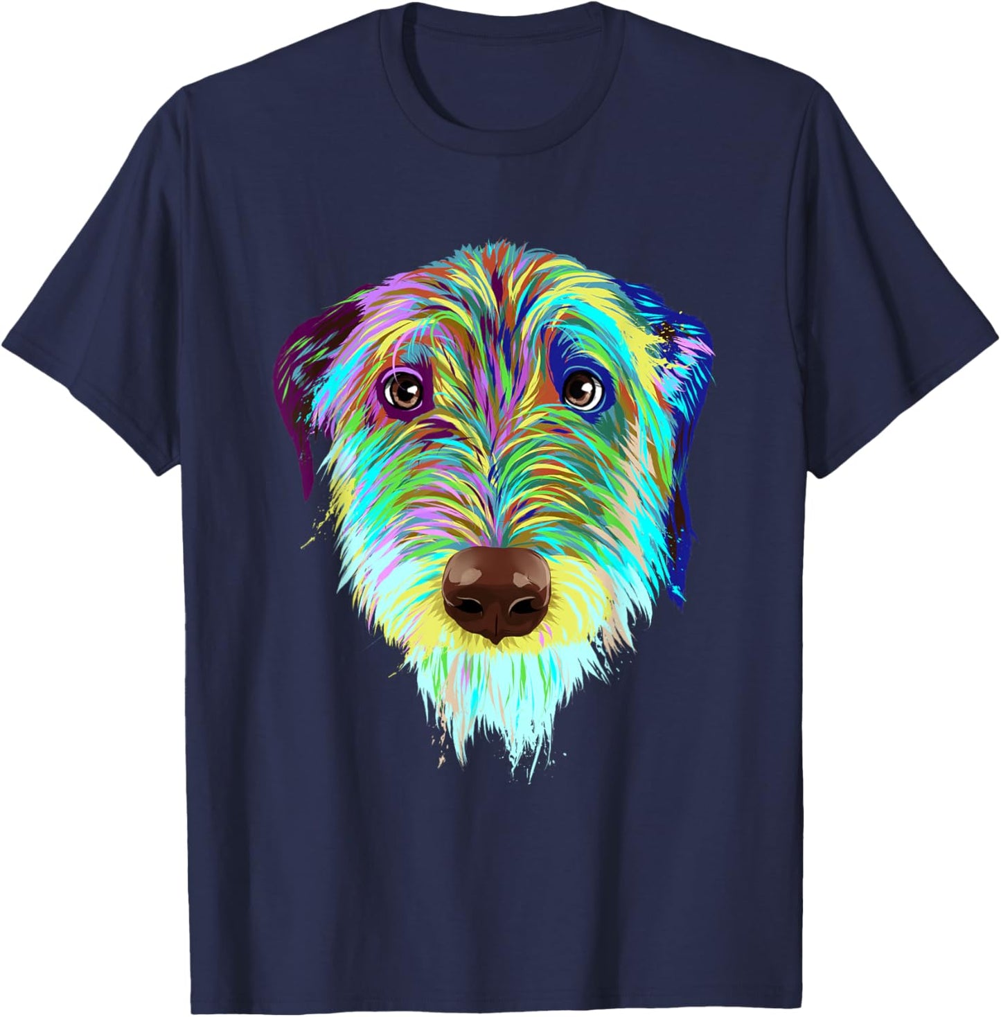 Splash Dog Irish Wolfhound Men Women Kids T-Shirt - T-Shirt | Navy