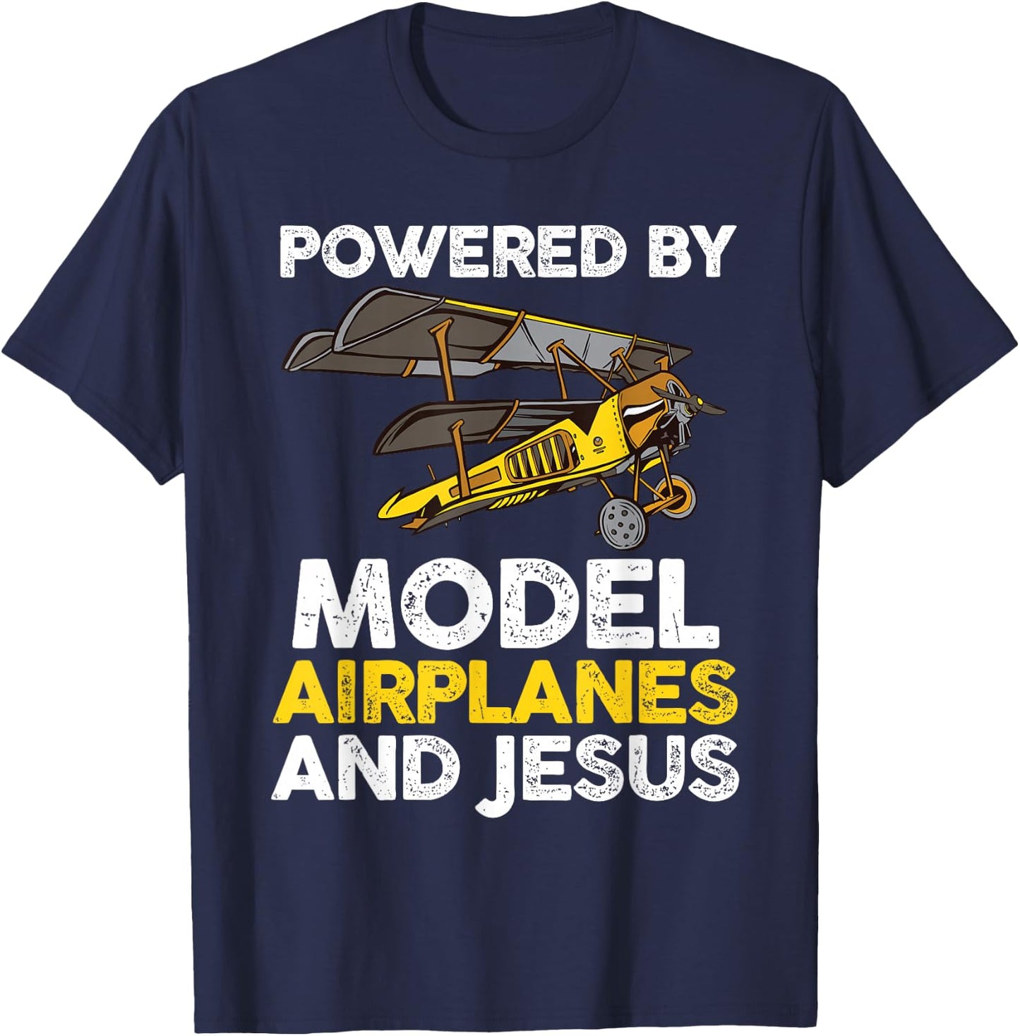 Aircraft Jesus Aviation Model Airplane RC Plane Pilot T-Shirt - T-Shirt | Navy