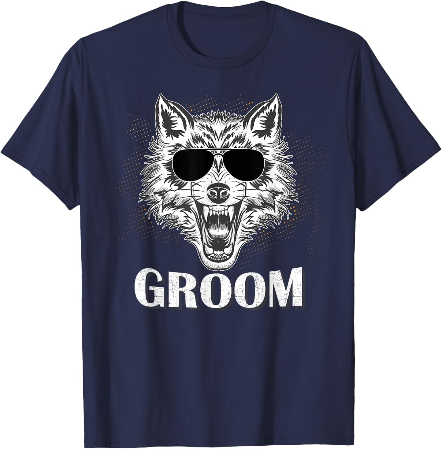 Groom Wolf Cool Bachelor Party T-Shirt - T-Shirt | Navy