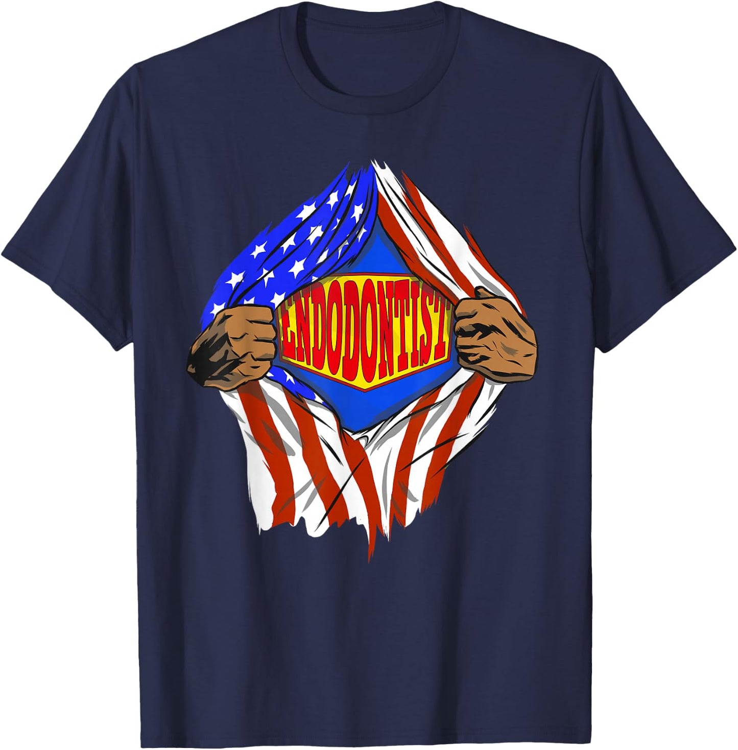 Funny Super Endodontist Hero Job T-Shirt - T-Shirt | Navy
