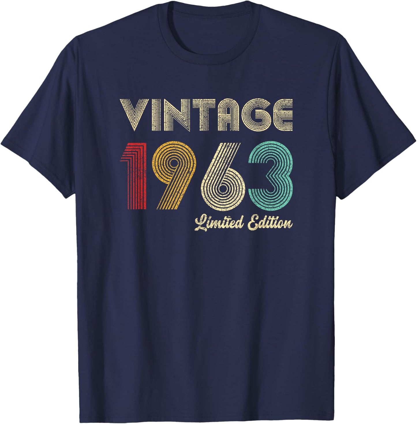 Vintage 1963 62nd Birthday Gift Men Women 62 Years Old T-Shirt - T-Shirt | Navy