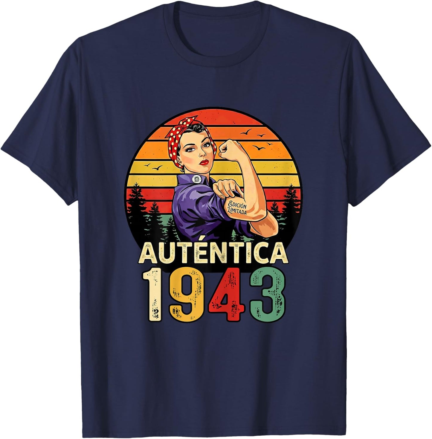 Authentic 1943 Birthday Limited Edition Spanish T-Shirt - T-Shirt | Navy