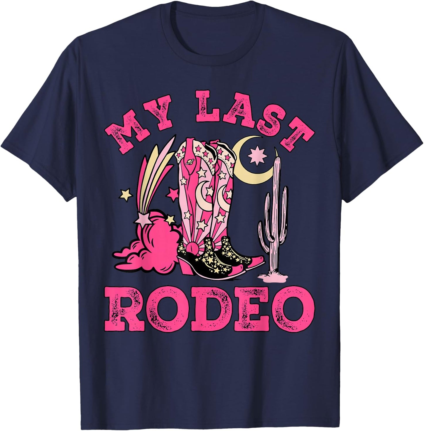 My Last Rodeo Bride Squad Bridal Party Western Bachelorette T-Shirt - T-Shirt | Navy