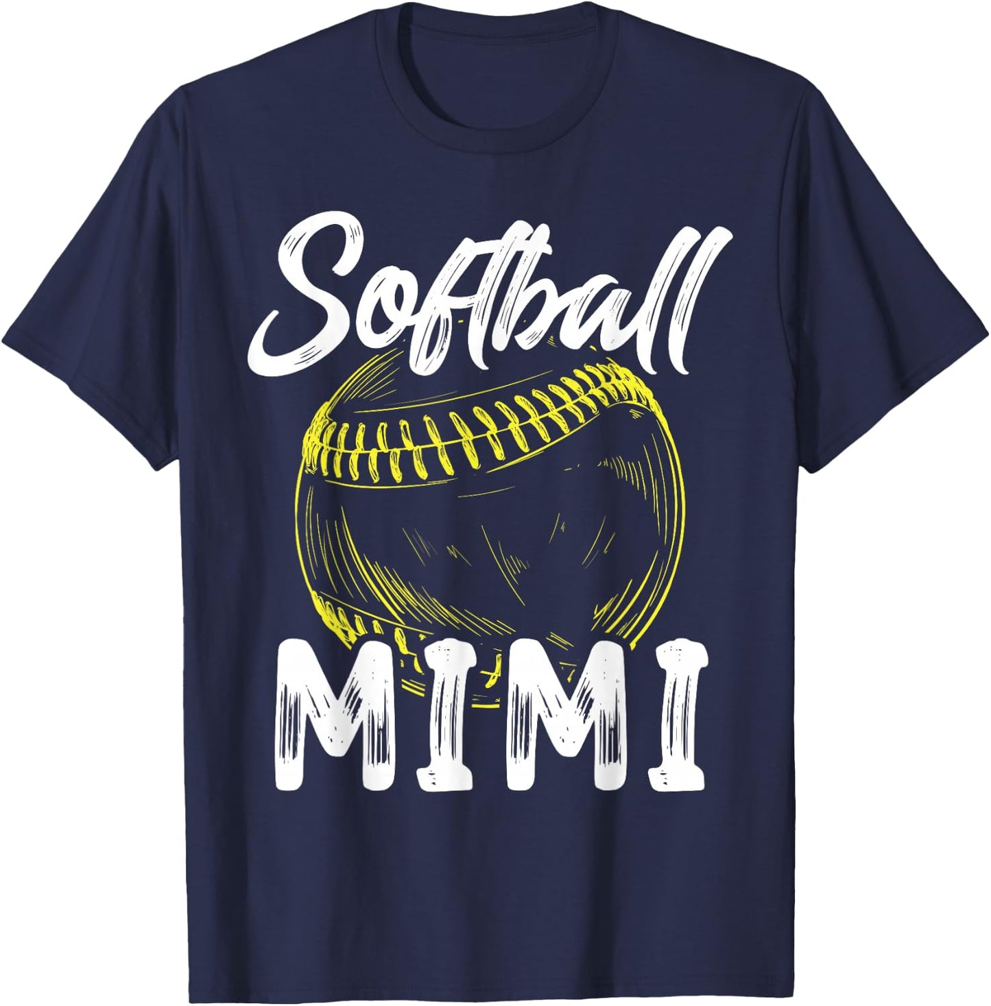 Softball Mimi Family Matching Players Mothers Day T-Shirt - T-Shirt | Navy