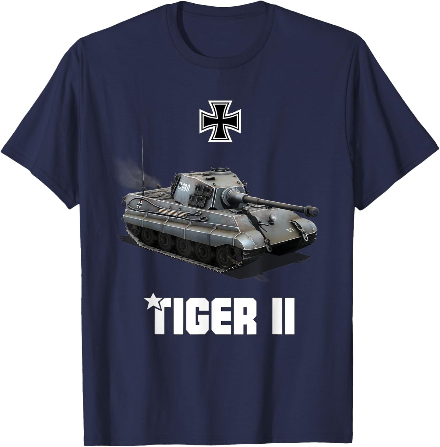 Tiger II Panzer VI German Heavy Tank WW2 King Tiger Military T-Shirt - T-Shirt | Navy