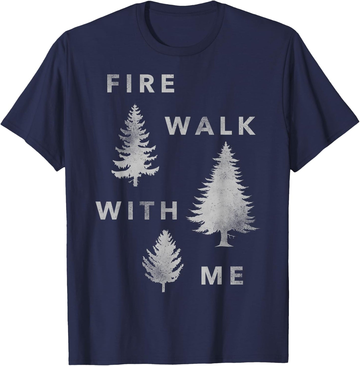 Twin Peaks Fire Walk With Me Tree Silhouette Graphic T-Shirt - T-Shirt | Navy