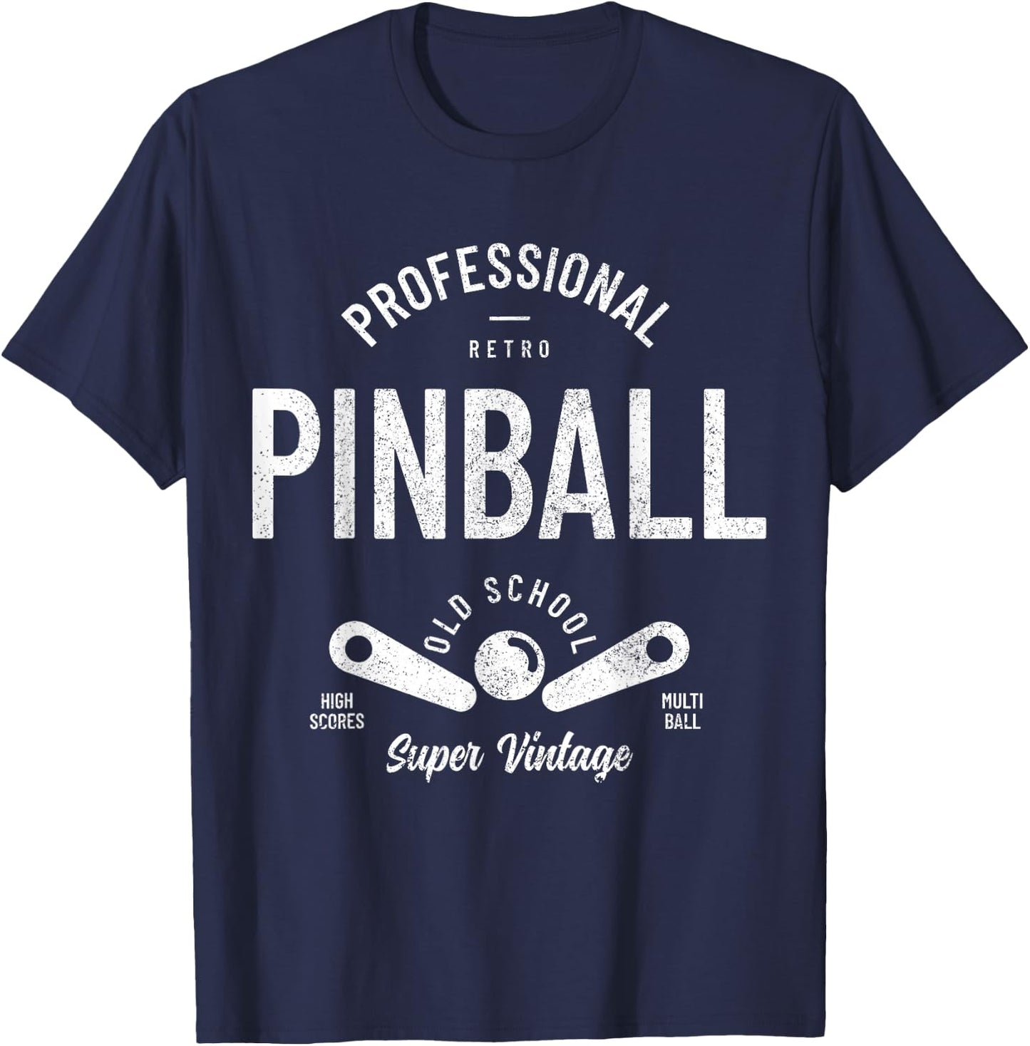 Pinball Arcade Game Retro Vintage Pinball T-Shirt - T-Shirt | Navy