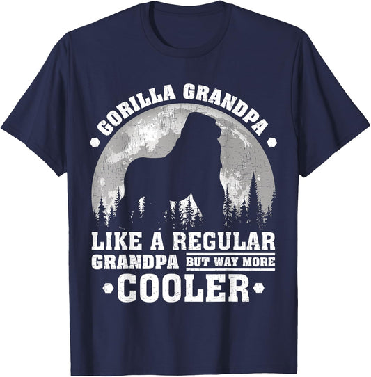 Gorilla Grandpa Funny Moon Vintage Gorilla Father's Day T-Shirt - T-Shirt | Navy