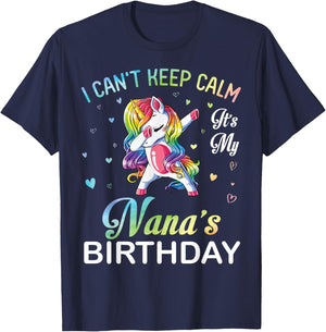 Unicorn Dabbing I Can't Keep Calm It's My Nana's Birthday T-Shirt - T-Shirt | Navy