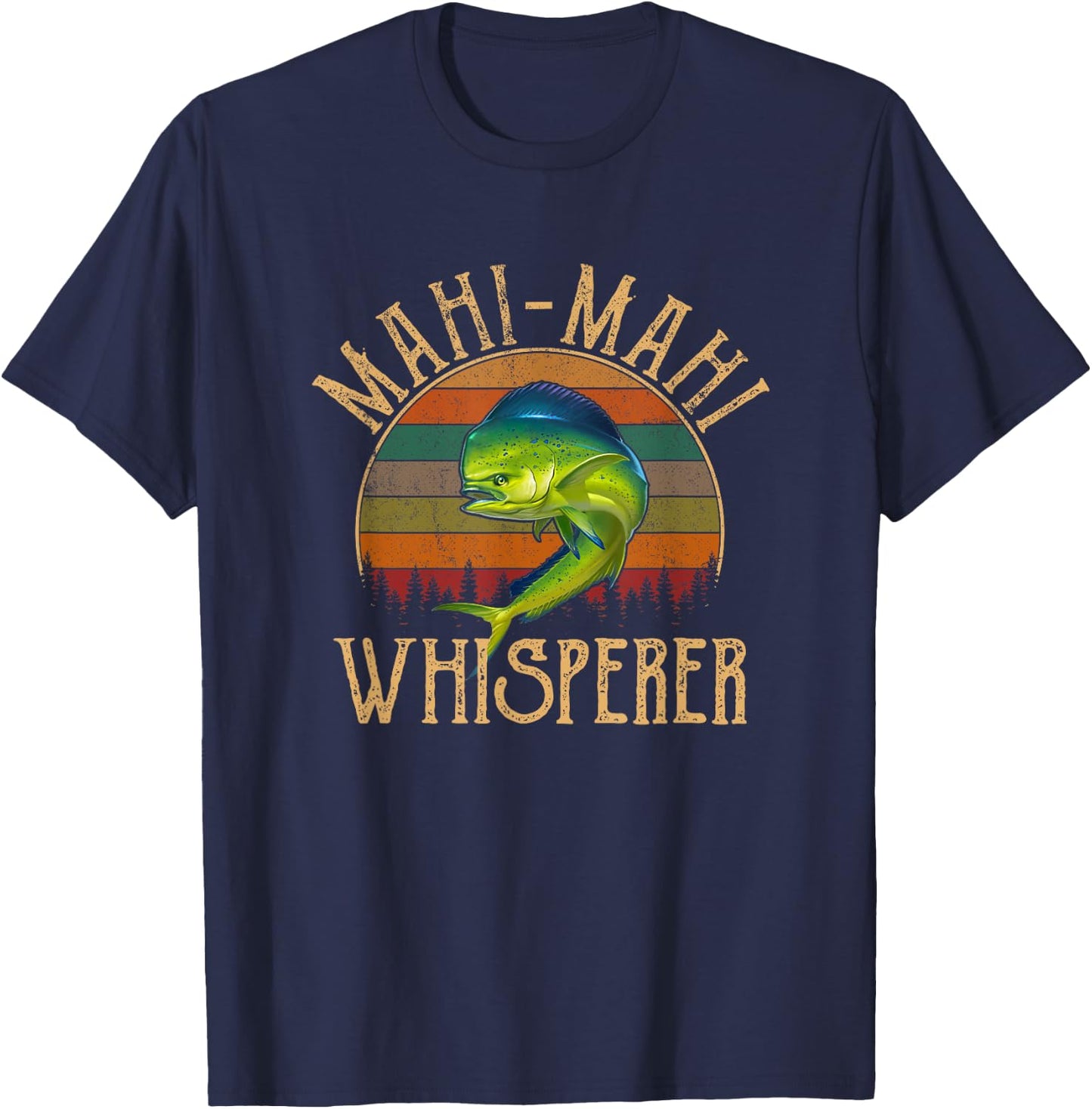 Mahi Fishing Apparel Mahi Mahi American Flag Fishing , -Adults, Black, Small, Short Sleeve T-Shirt - T-Shirt | Navy