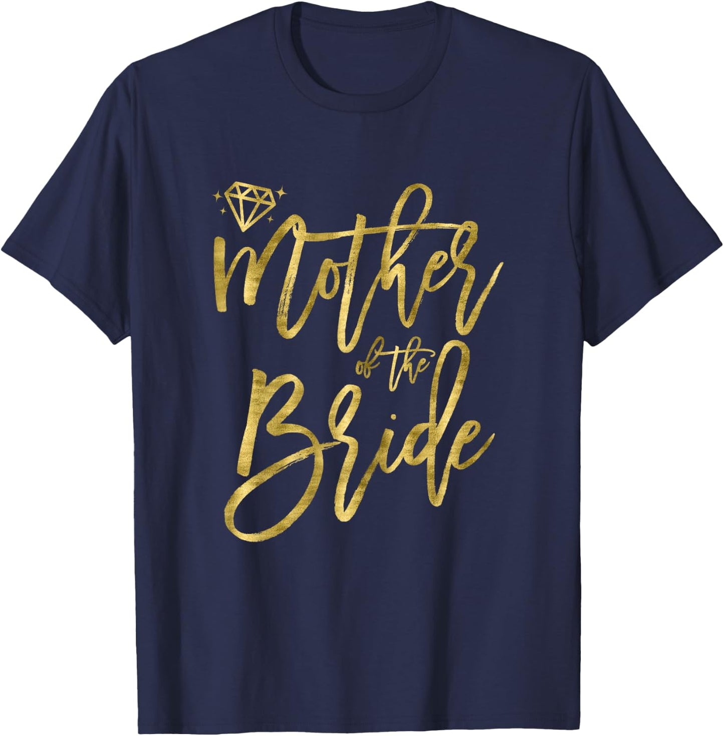 Bridal Party Shirts Dark Yellow Cute Mother of The Bride T-Shirt - T-Shirt | Navy